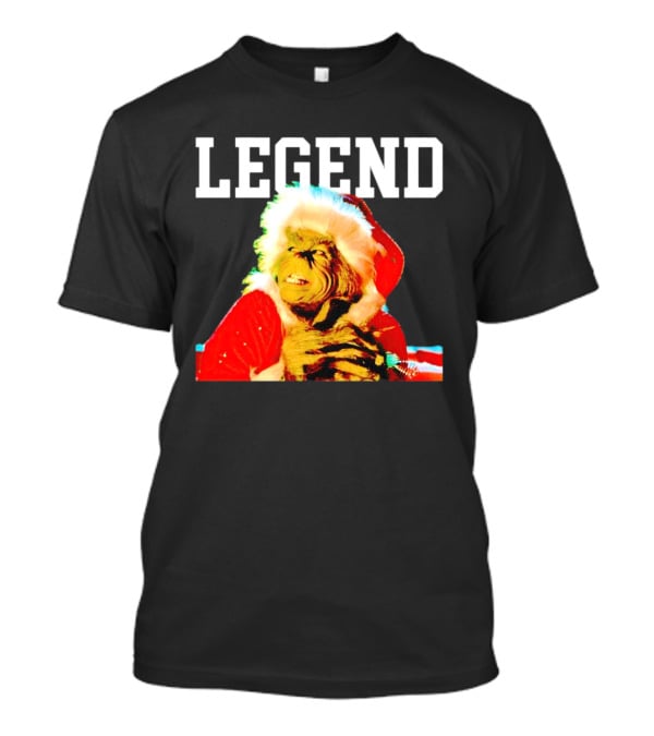 Grinch In Santa Outfit With Legend Text Christmas T-Shirt
