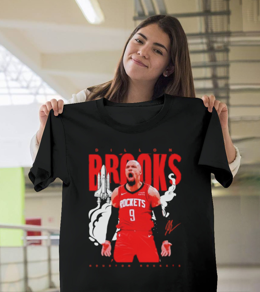Dillon Brooks Rockets 9 Signature Houston Space T-Shirt