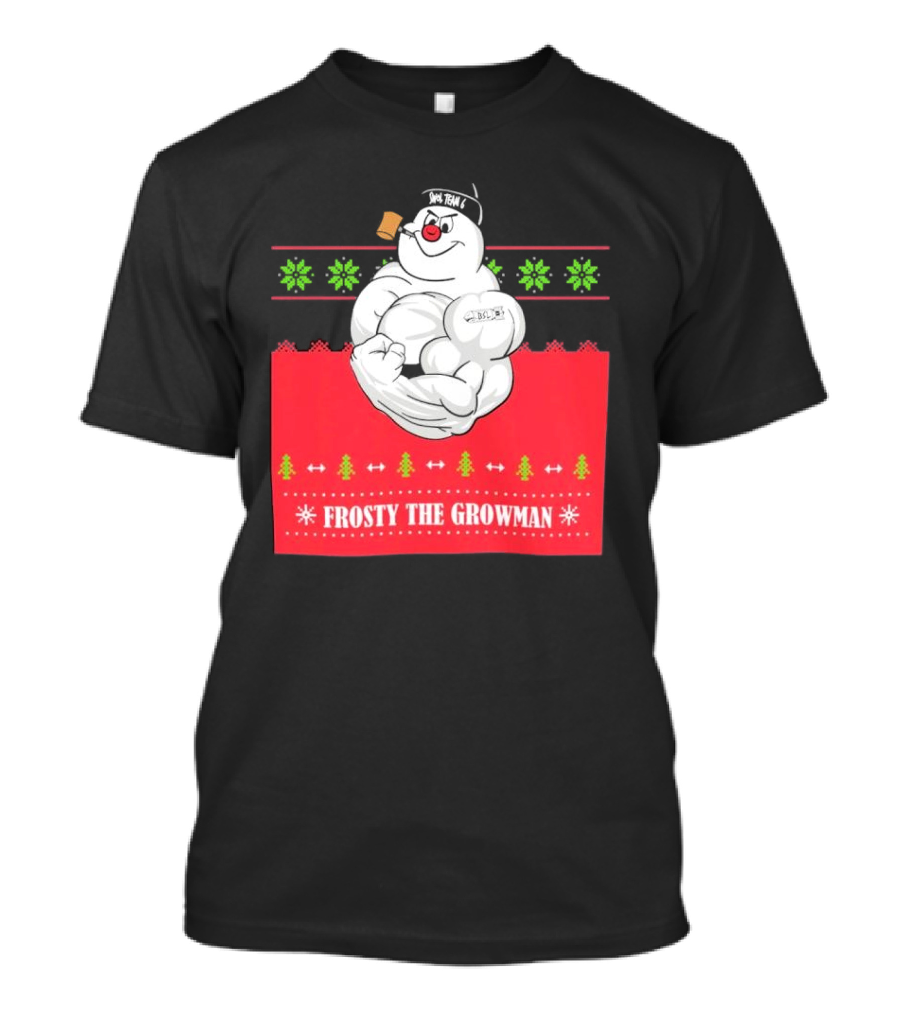 Frosty The Growman Christmas Bodybuilder Snowman T-Shirt