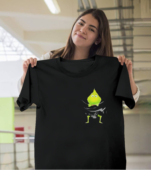 Grinch Peeking From Pocket T-Shirt