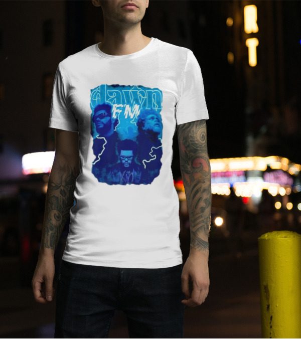 Dawn FM Vintage The Weeknd Blue Trio Image T-Shirt