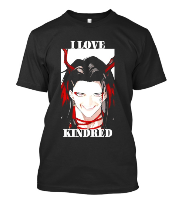 I Love Kindred Vox Akuma Demon Aesthetic Bold Black Red White T-Shirt
