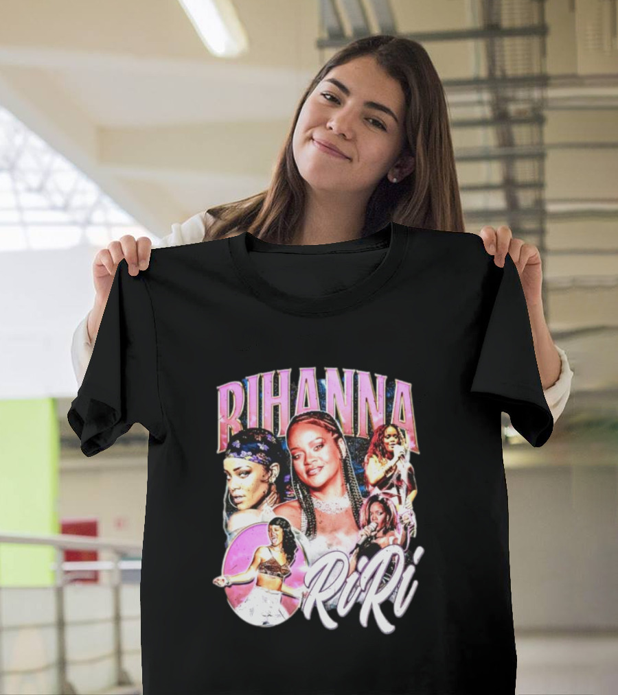 Rihanna RiRi Collage Retro Music Icons T-Shirt