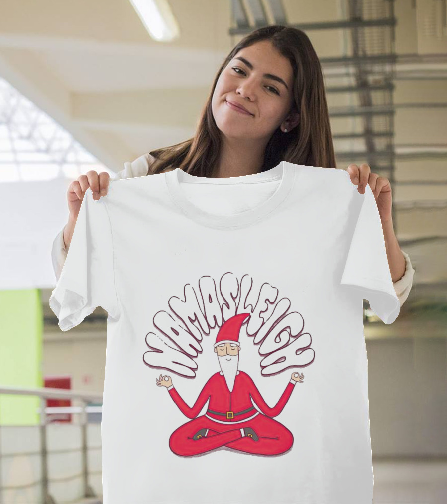Santa Claus Namasleigh Christmas Santa Meditation Holiday T-Shirt