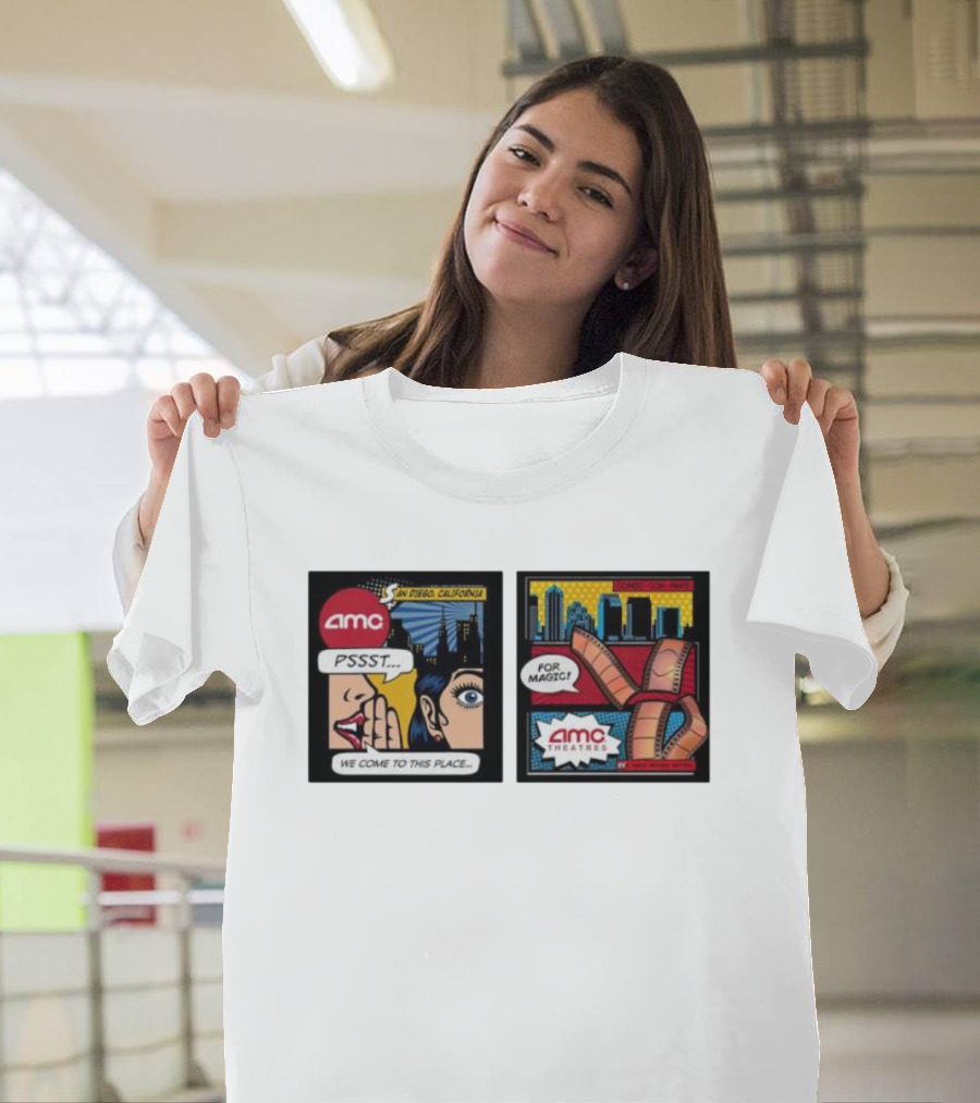 AMC PSSST Comic Pop Art Magic Theatres San Diego California T-Shirt