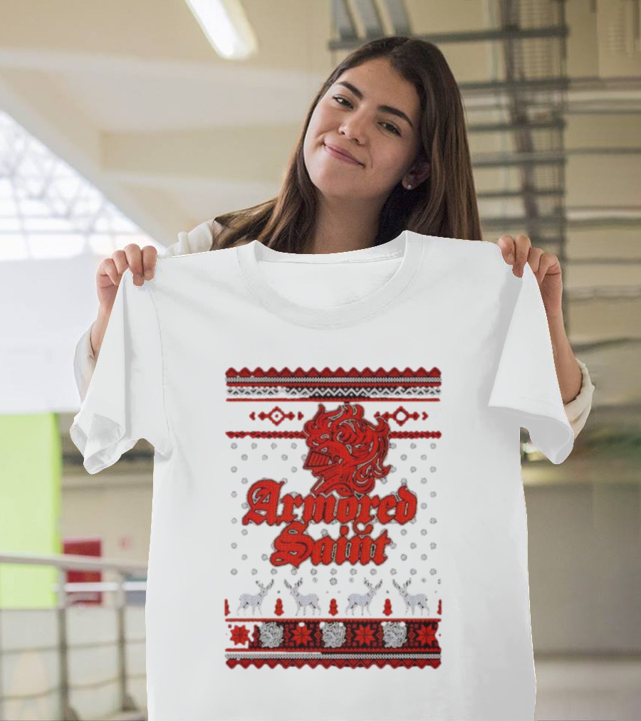 Armored Saint Red Knight Christmas T-Shirt