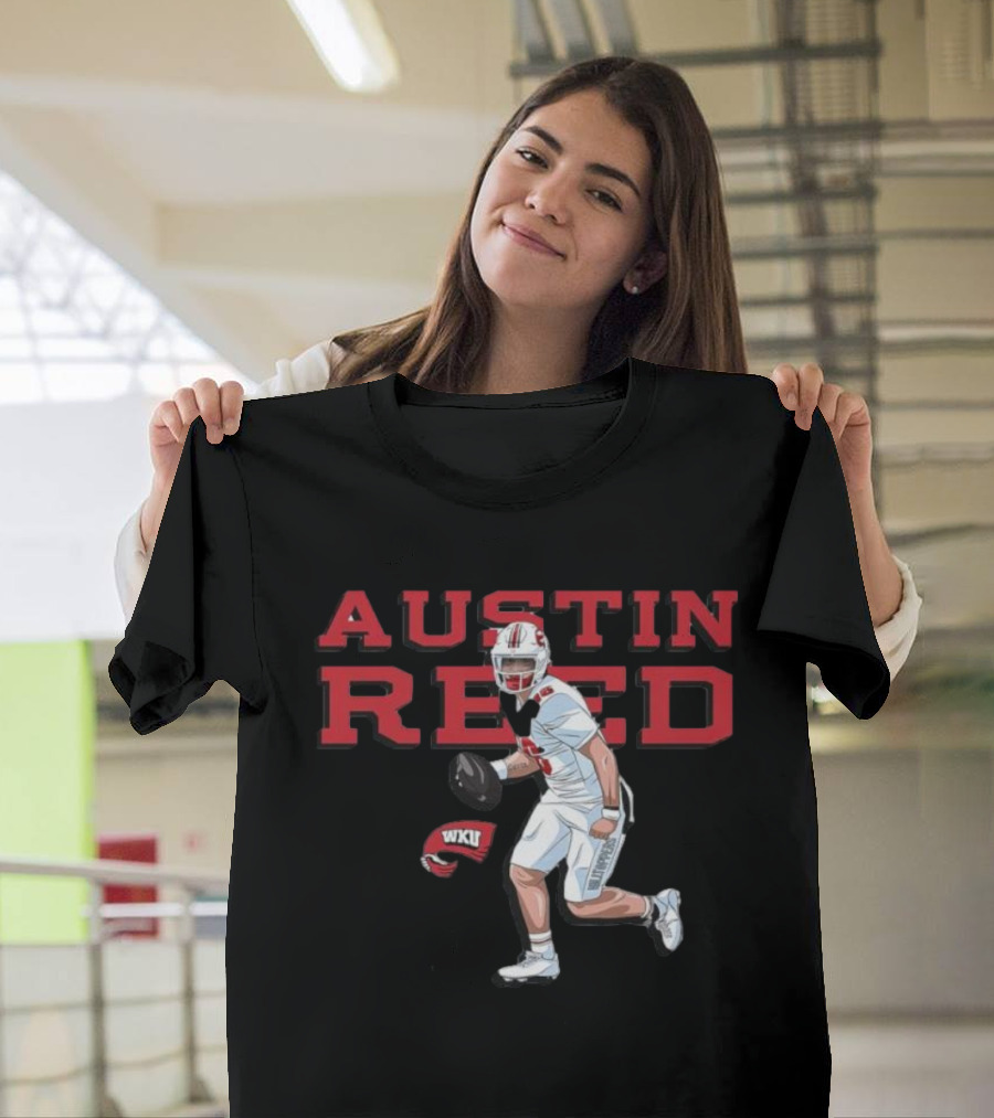 Austin Reed WKU Football Player Graphic With Helmet T-Shirt