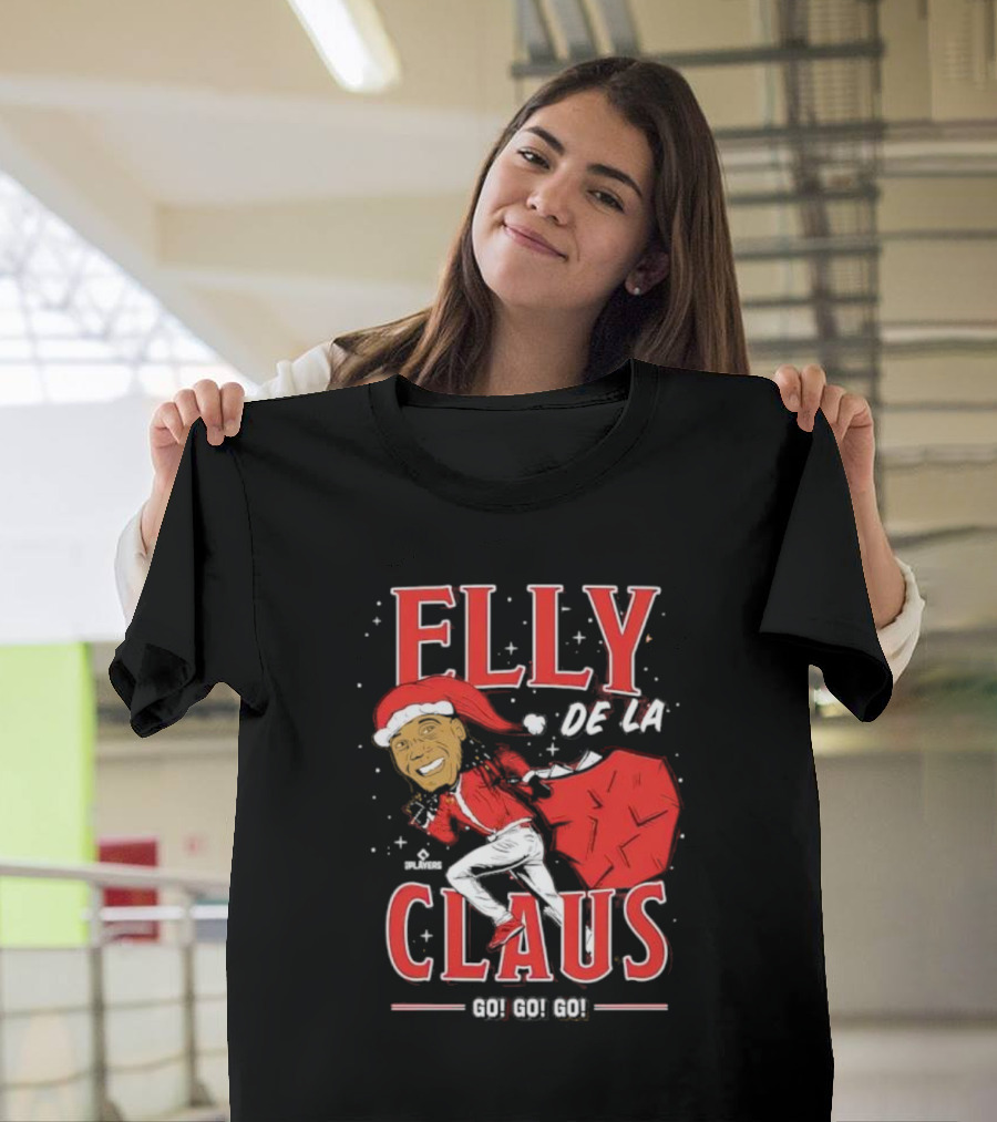 Elly De La Claus Go Go Go Christmas Santa Players T-Shirt
