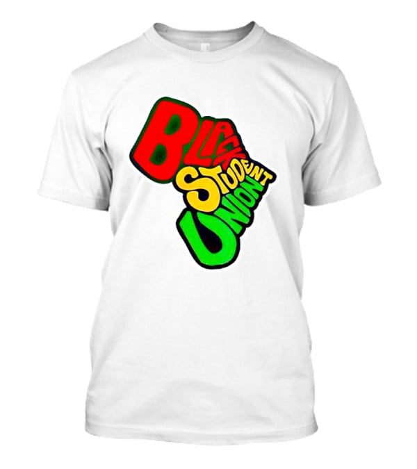 Black Student Union Red Yellow Green Text T-Shirt