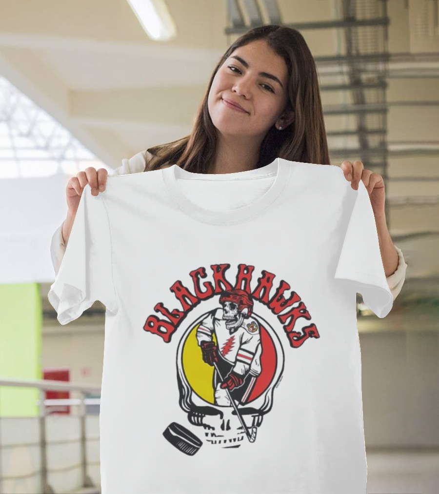 Blackhawks Grateful Dead Hockey Fusion T-Shirt