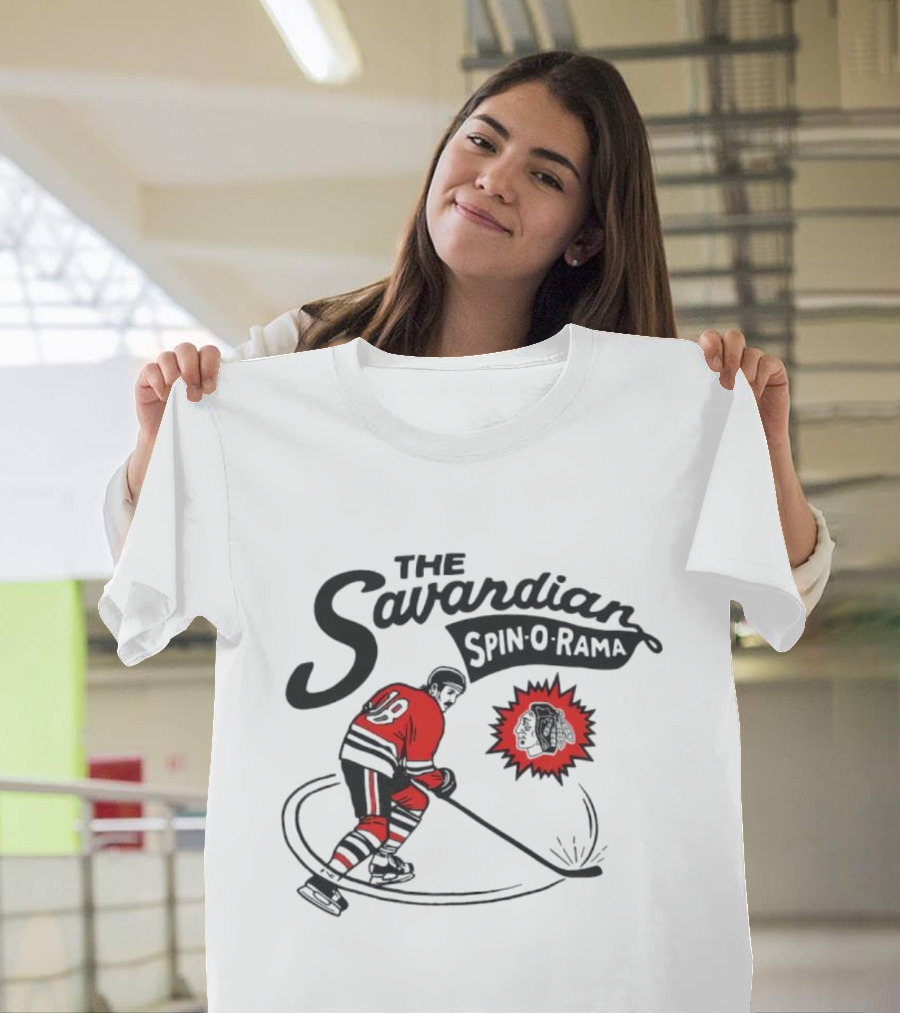 Chicago Blackhawks Savardian Spin-O-Rama Hockey Player Iconic Move T-Shirt