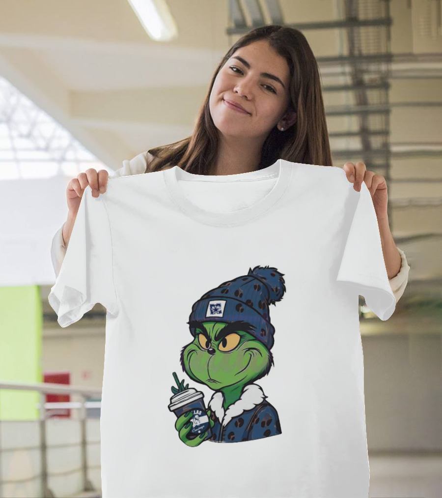 Grinch Boujee Dallas Leopard Print Winter Beanie Coffee Cup Sports T-Shirt