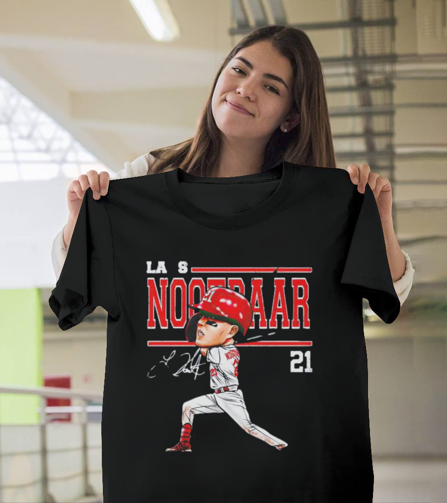 Lars Nootbaar St. Louis Baseball Cartoon Signature 21 T-Shirt
