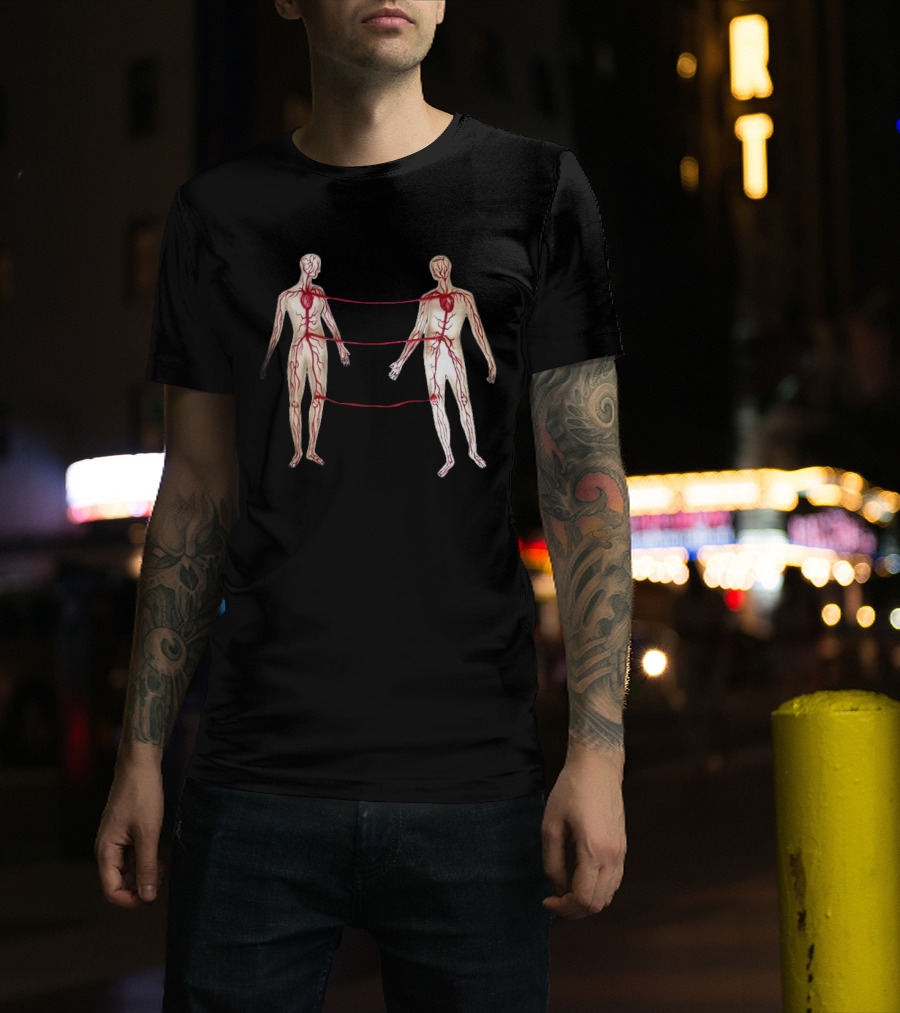 Vascular Diagram Heart Connection Between Two People T-Shirt