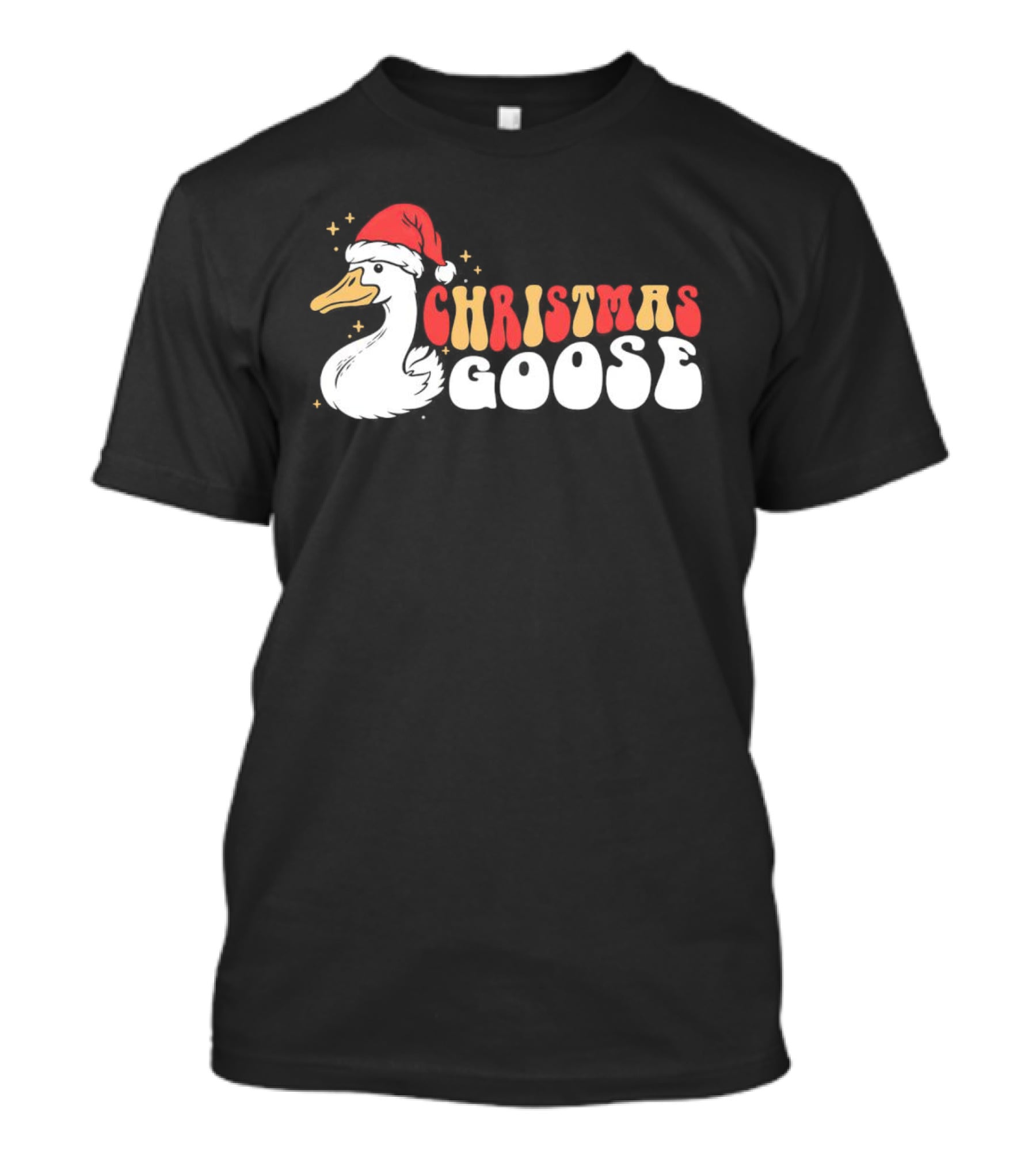 Christmas Goose Santa Hat Retro Holiday Duck T-Shirt