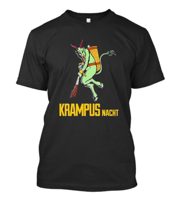 KRAMPUS NACHT Vintage Green Demon With Basket And Birch Bundle T-Shirt