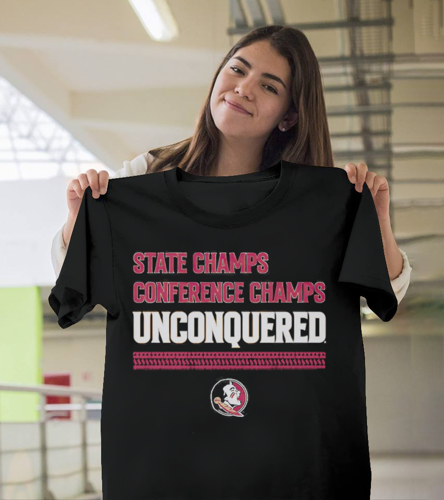 FSU State Champs Conference Champs Unconquered Football T-Shirt