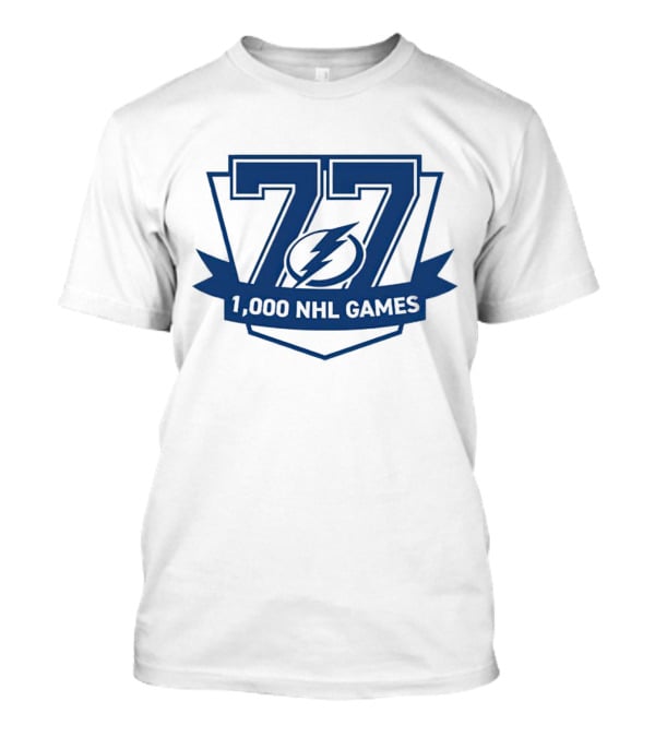 Tampa Bay Lightning 77 1000 NHL Games T-Shirt