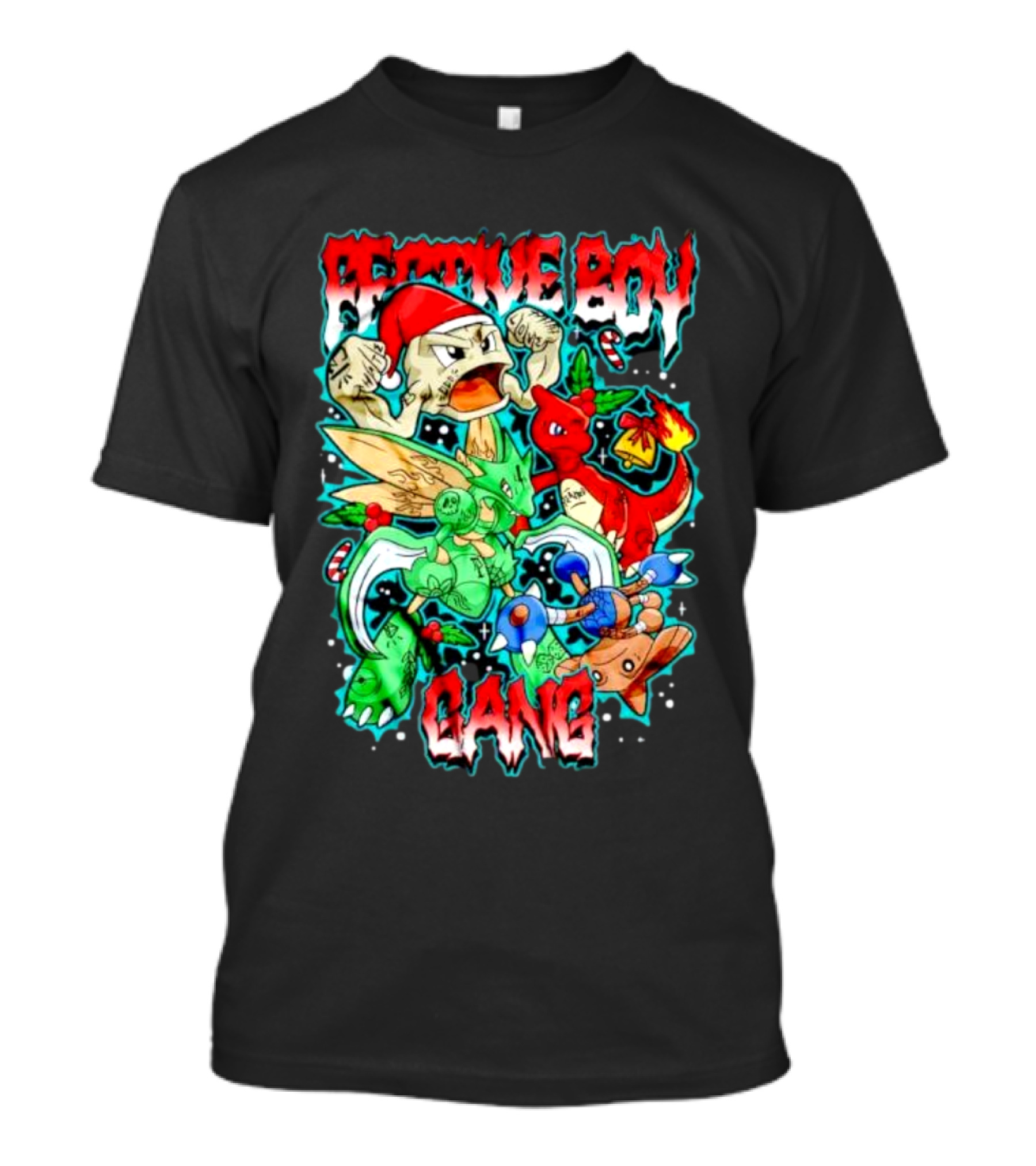 Festive Boy Gang Pokemon Holiday Mashup T-Shirt