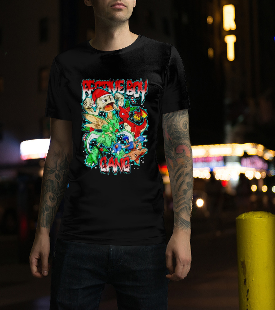 Festive Boy Gang Pokemon Holiday Mashup T-Shirt