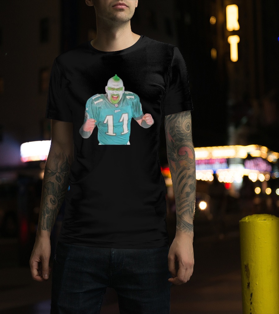 Philadelphia Eagles Fan Jersey 11 Green Face Paint Enthusiast T-Shirt