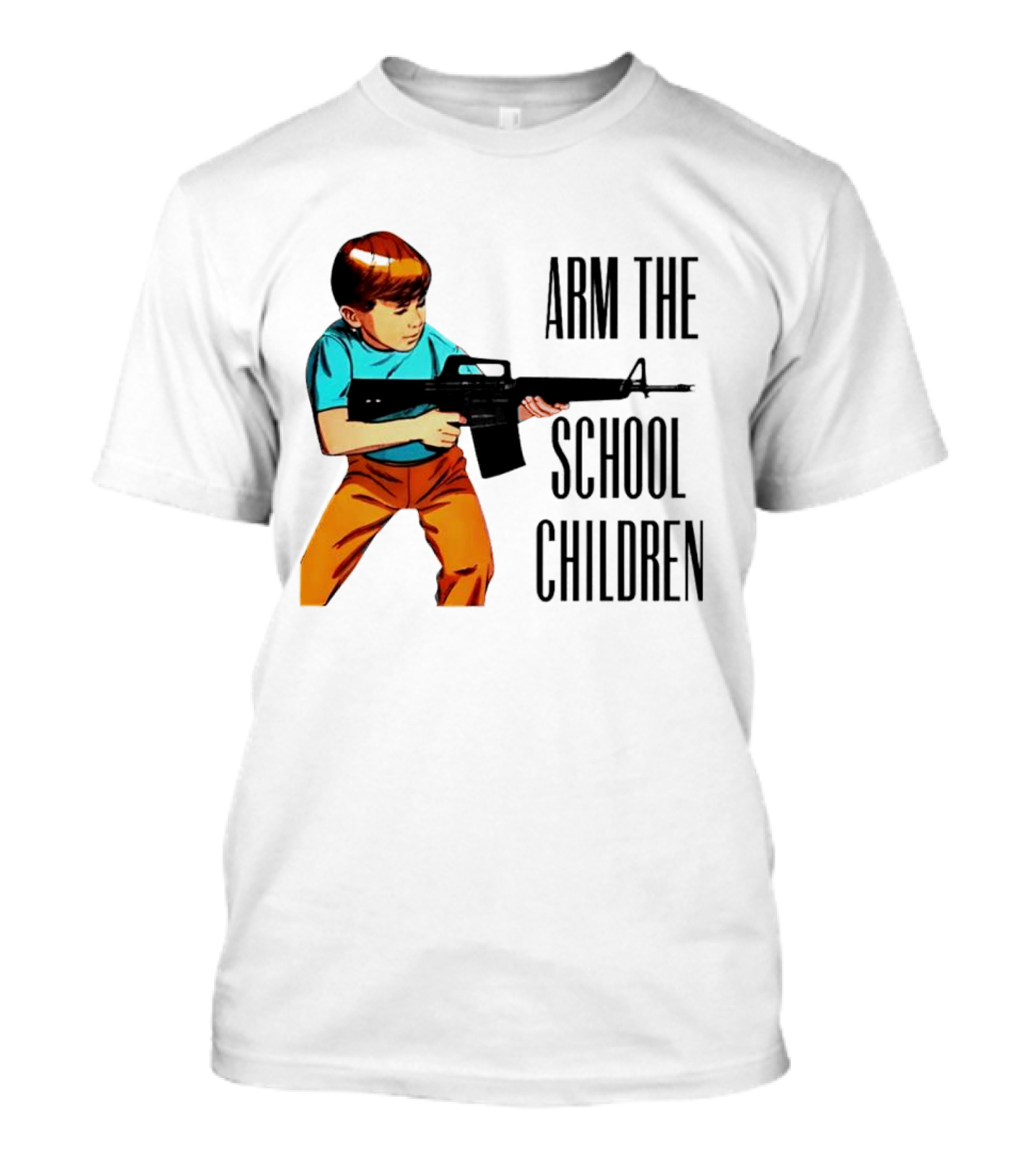 Arm The School Children Vintage Style Boy With Rifle T-Shirt