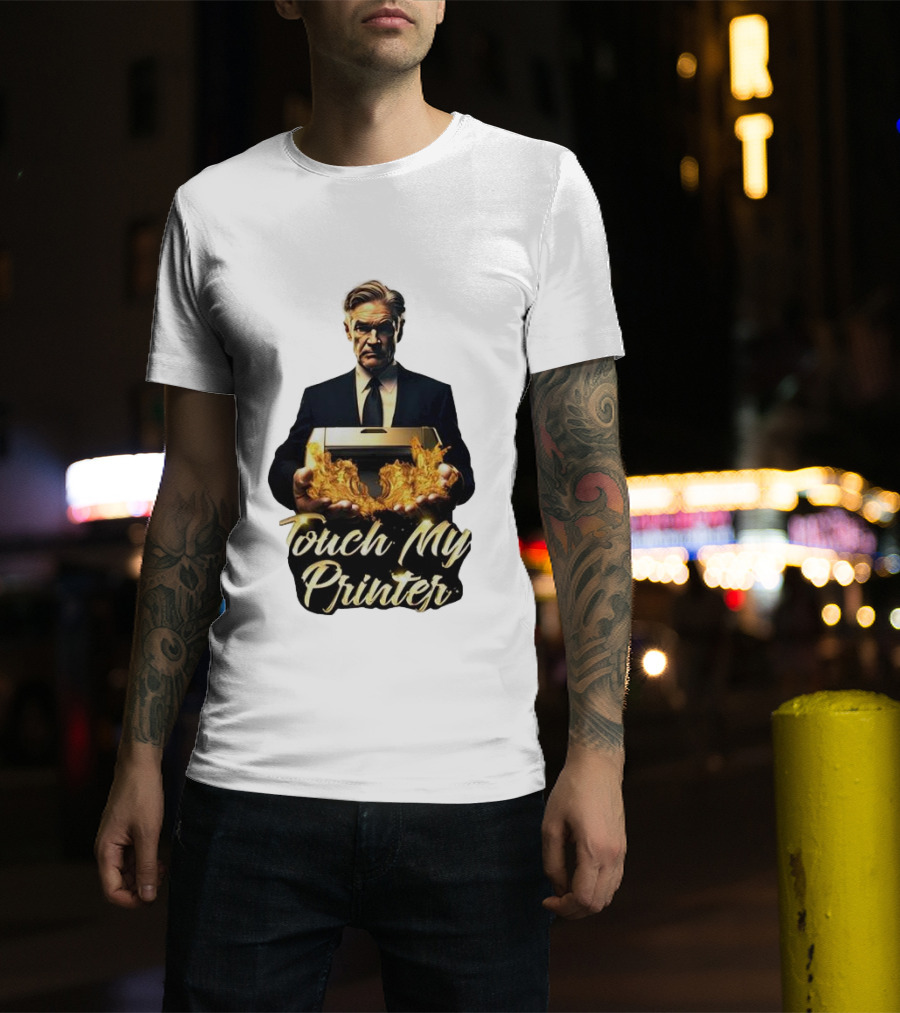 Jerome Powell Touch My Printer Flames Money T-Shirt
