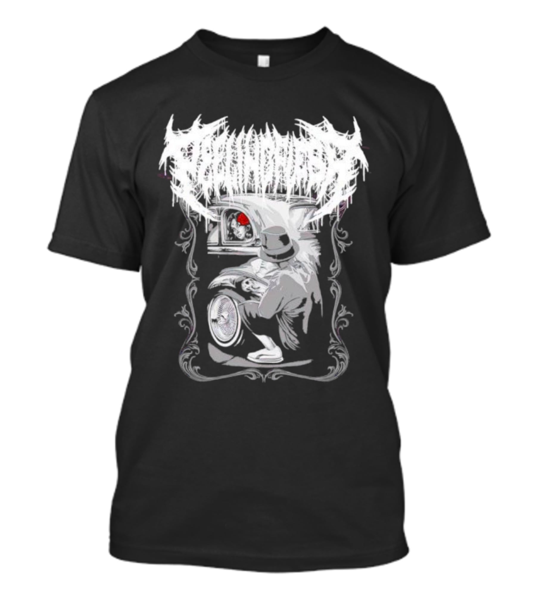 Lowrider Peeling Flesh Skull Classic Car Vibrant T-Shirt