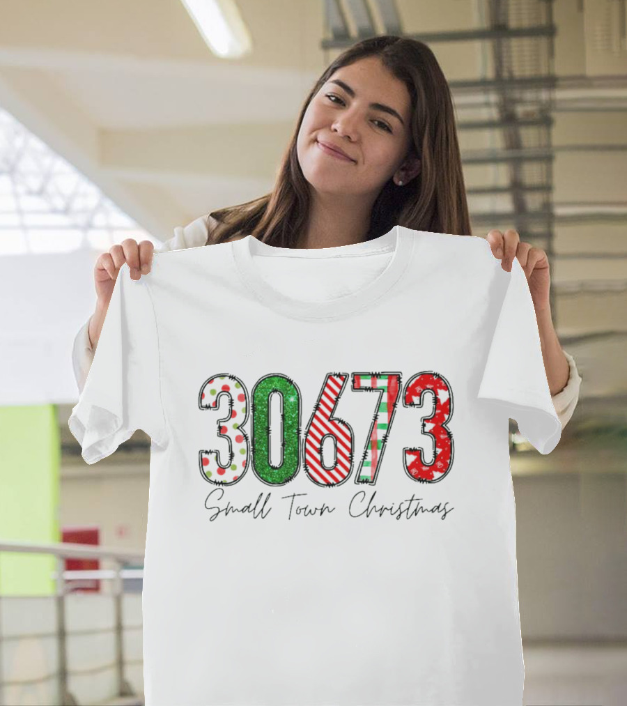 30673 Small Town Christmas Festive Numbers T-Shirt
