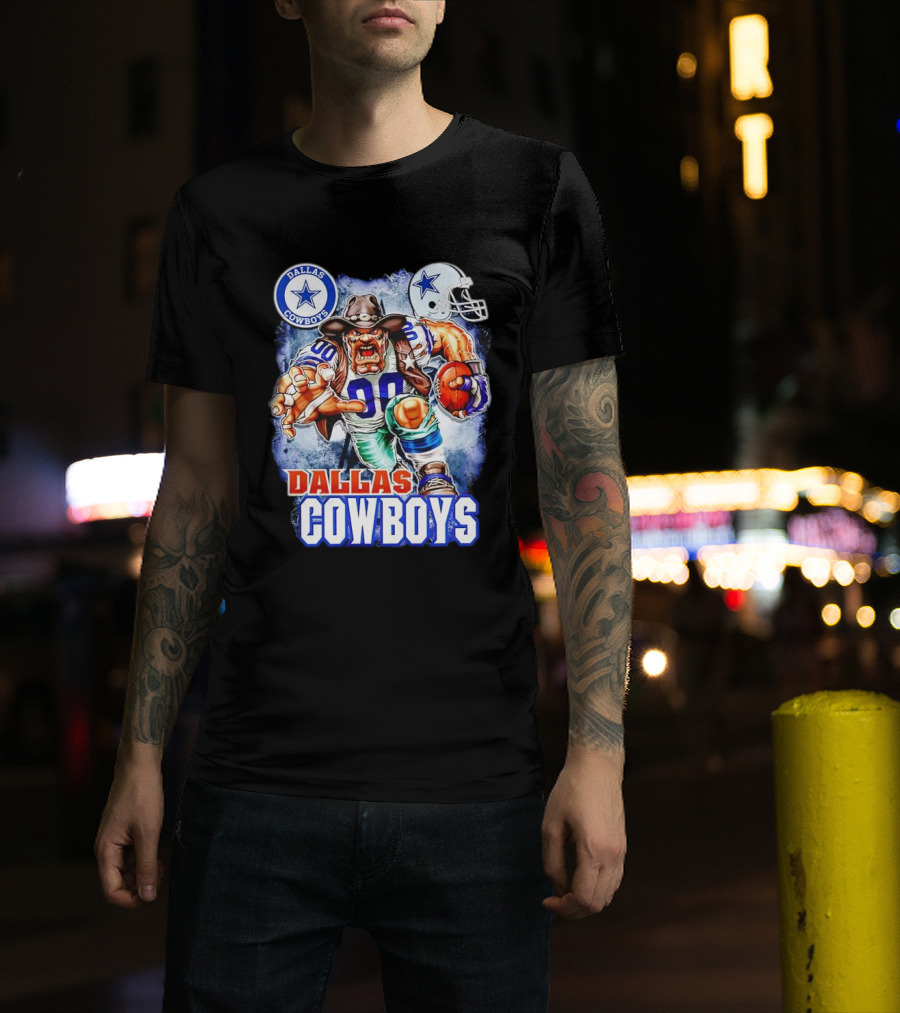 Dallas Cowboys Mascot Charger Helmet Star Logo Football Energia T-Shirt