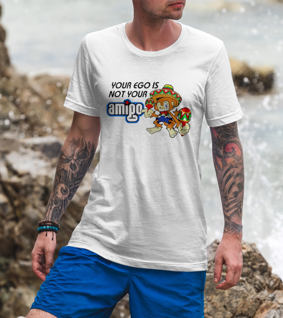 Your Ego Is Not Your Amigo Monkey Sombrero Maracas T-Shirt