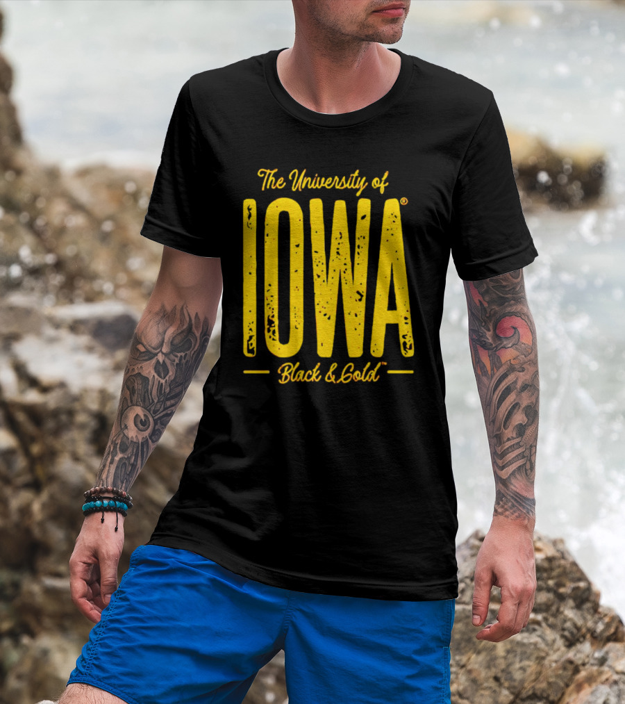 University Of Iowa Black And Gold IOWA T-Shirt