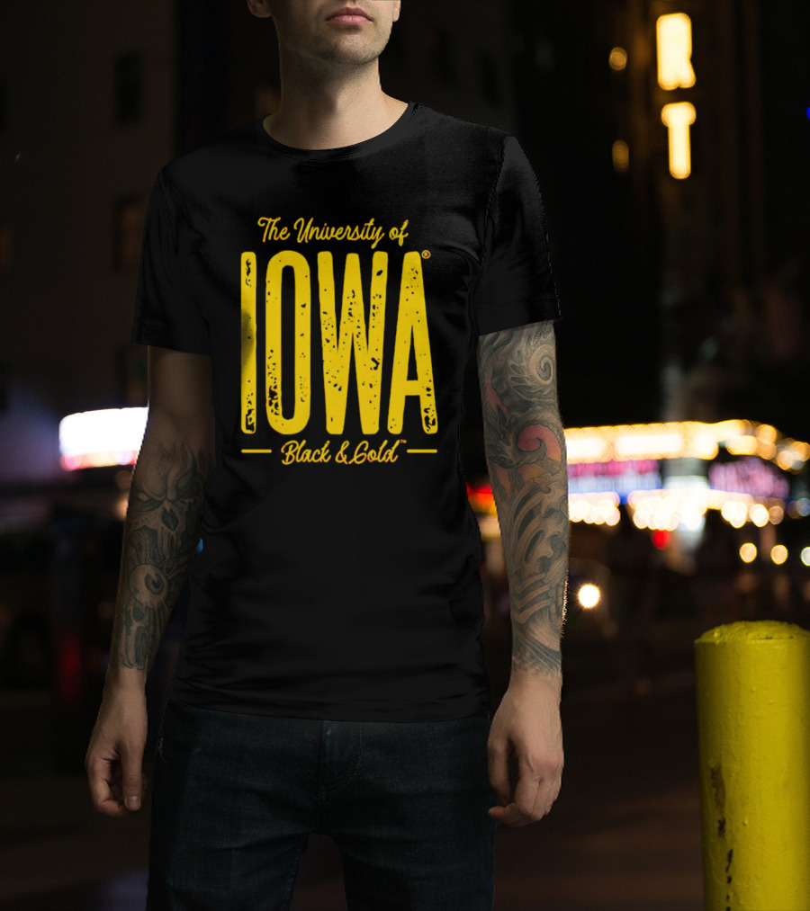 University Of Iowa Black And Gold IOWA T-Shirt