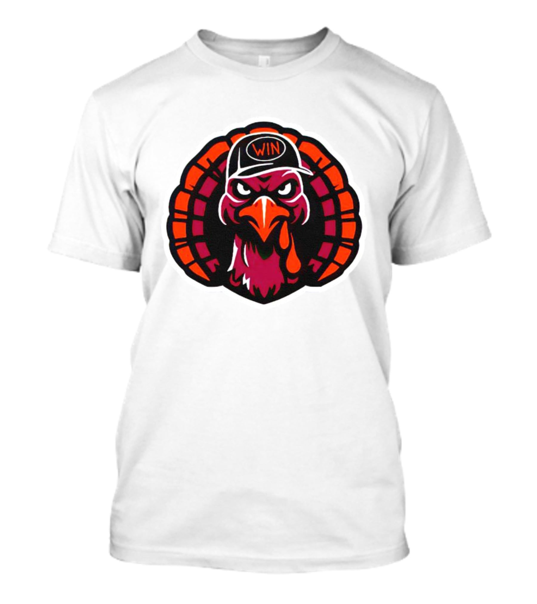 Turkey Wearing A Win Hat With Fierce Expression T-Shirt
