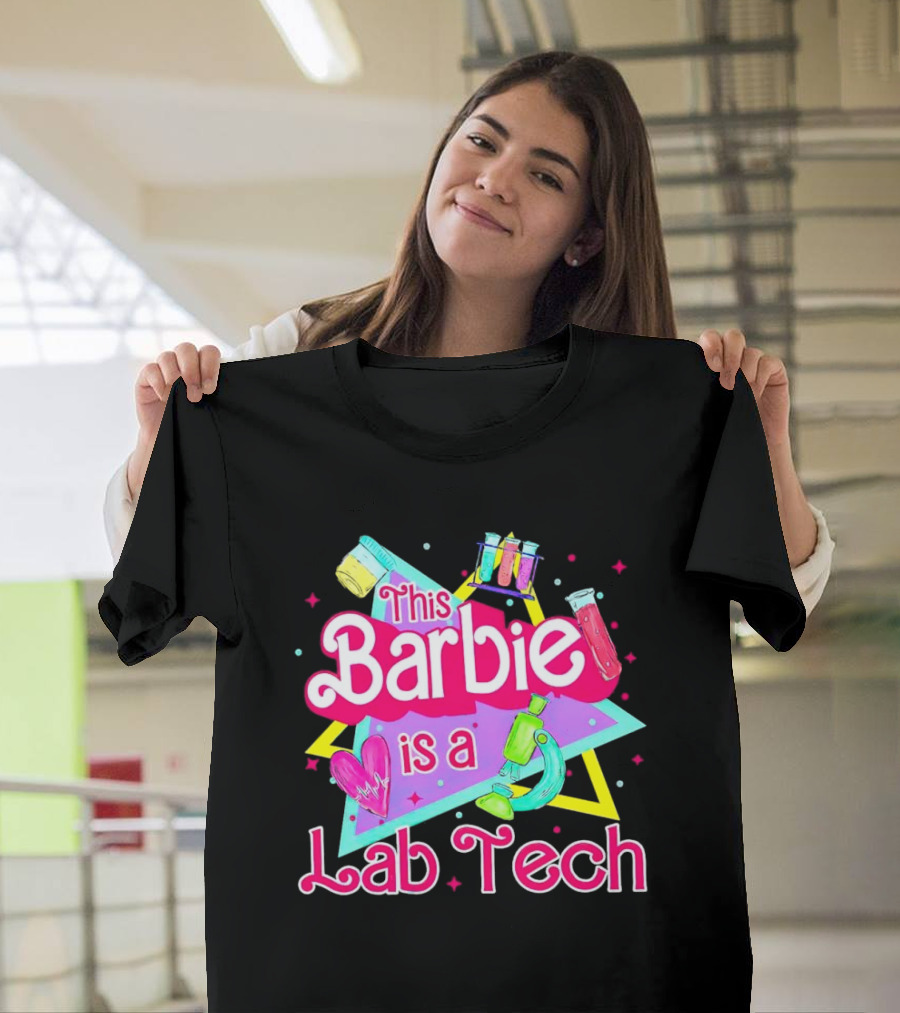 This Barbie is a Lab Tech Neon Science Icons and Microbiology T-Shirt