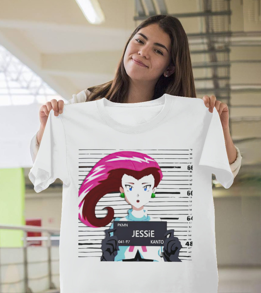 Jessie Mugshot Team Rocket Pokemon Anime T-Shirt