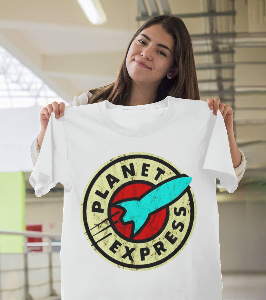 Retro Planet Express Rocket Emblem T-Shirt