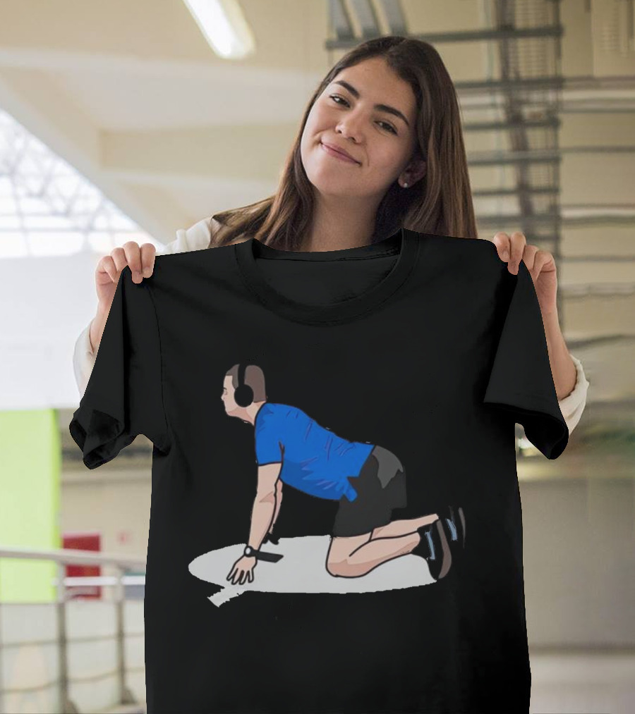 Brandon Staley’s Pregame Routine Headphones Kneeling Exercise T-Shirt