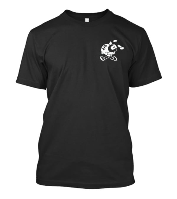 Cleanbois Monarch Running Piggy Bank With Dollar Bills T-Shirt