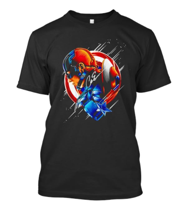 Captain America Profile With Shield Signature T-Shirt