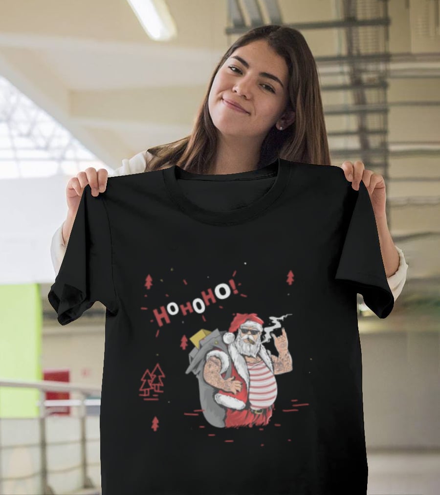 Santa Tricks With Ho Ho Ho Christmas T-Shirt