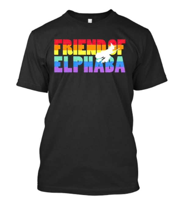 Friend Of Elphaba Pride Rainbow Flying Witch T-Shirt
