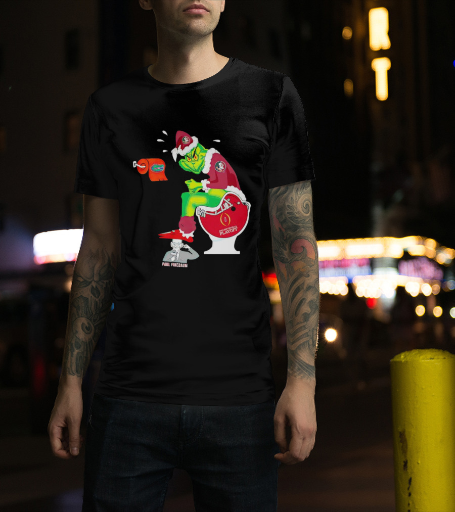 Grinch Florida State Seminoles College Football Playoff Toilet Helmet Paul Finebaum T-Shirt