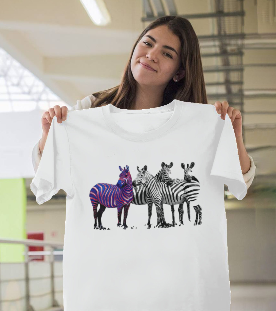 Buffalo Bills Zebra With Group Of Zebras In White And Black Stripes T-Shirt