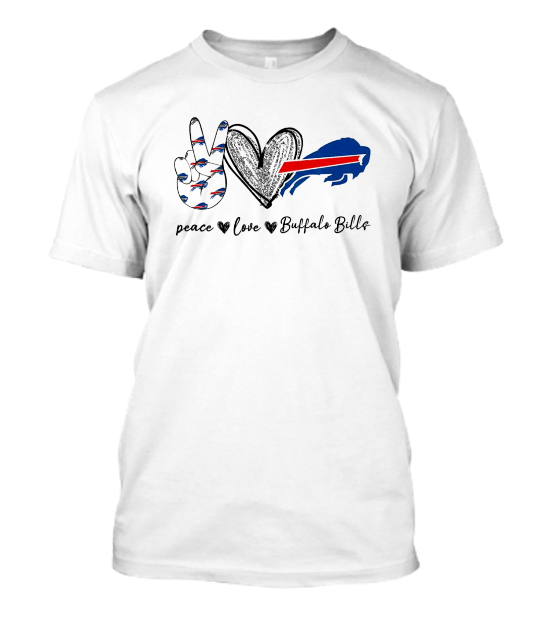 Peace Love Buffalo Bills Football Fan T-Shirt