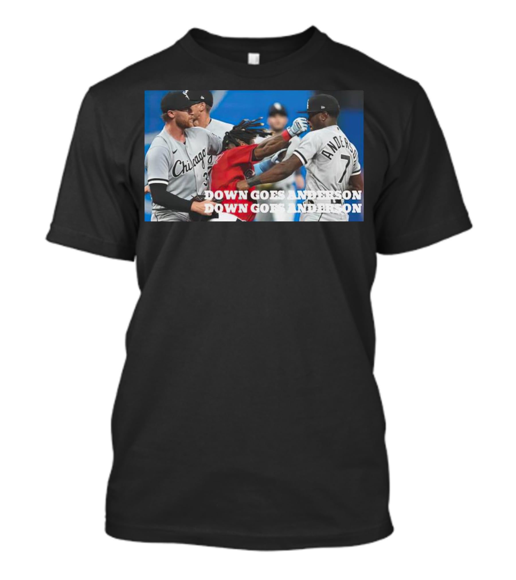 Down Goes Anderson Chicago Baseball Confrontation Scene T-Shirt