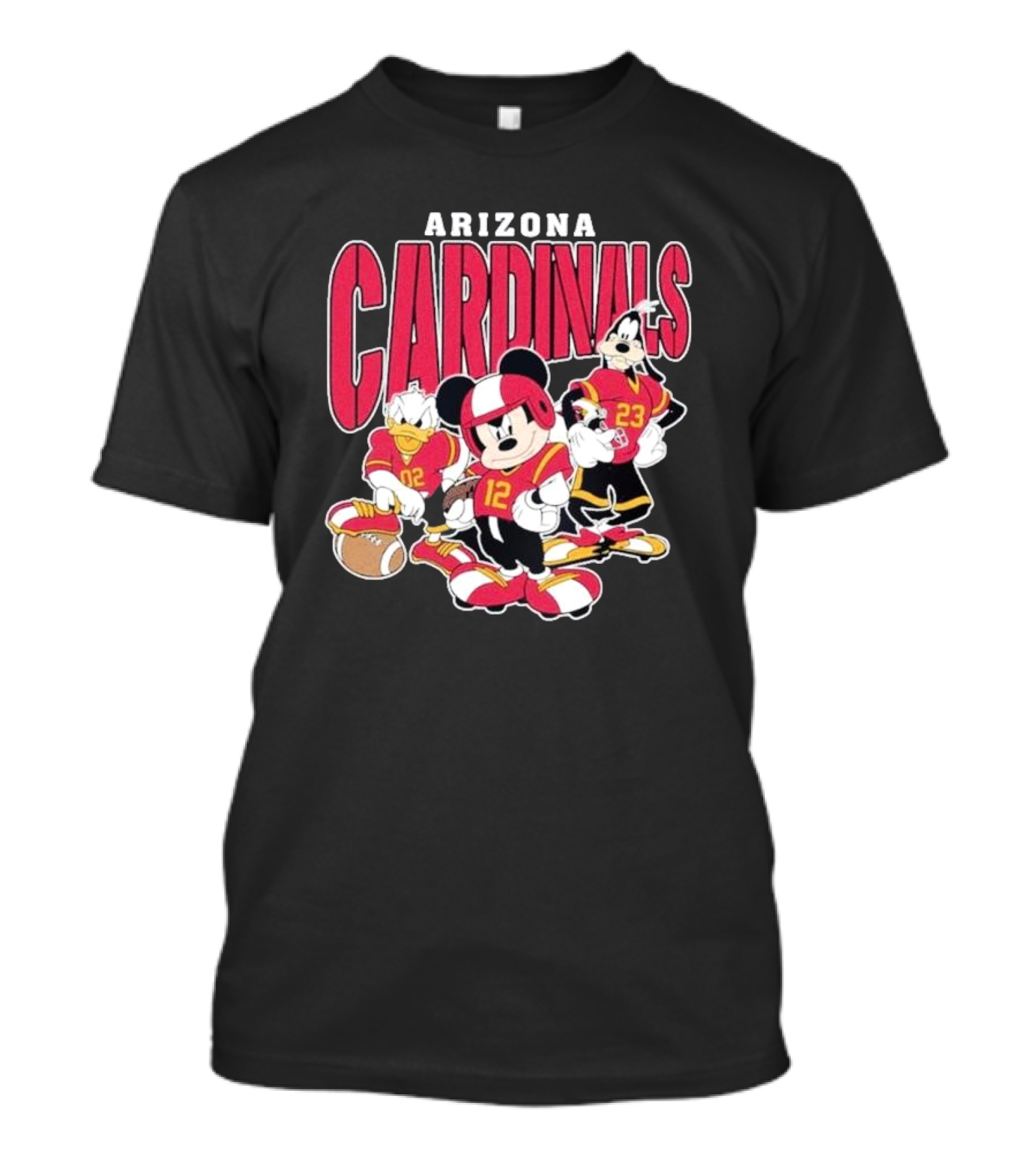 Arizona Cardinals Mickey Donald Duck Goofy Football Team T-Shirt