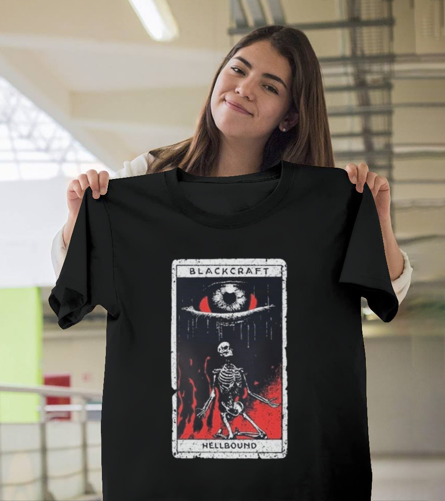 Blackcraft Cult Hellbound Tarot Skeleton Eye Flames T-Shirt