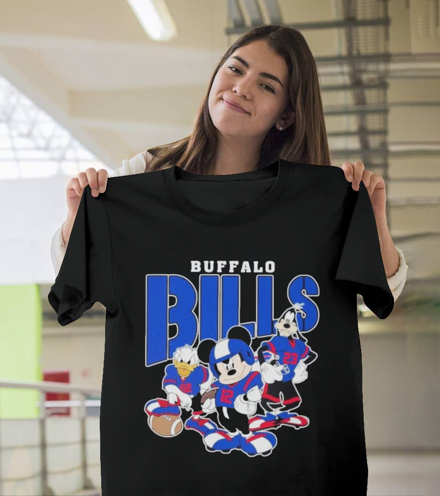 Buffalo Bills Mickey Donald Duck Goofy Football Team T-Shirt