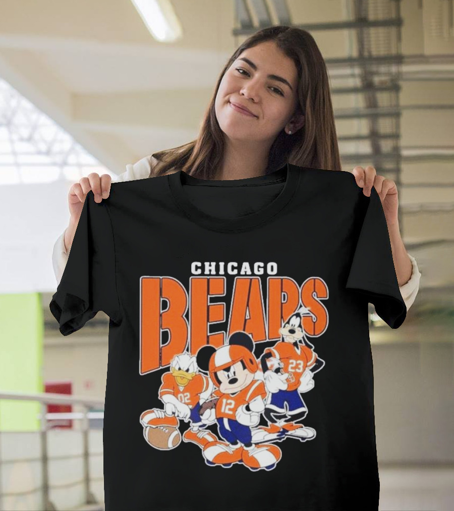 Chicago Bears Mickey Donald Goofy Football Team T-Shirt